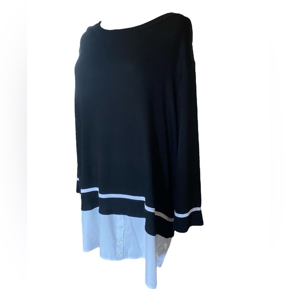 Elegant Black and White Layered Look Tunic Sweater Woman’s Size 2X NWT - Picture 8 of 12